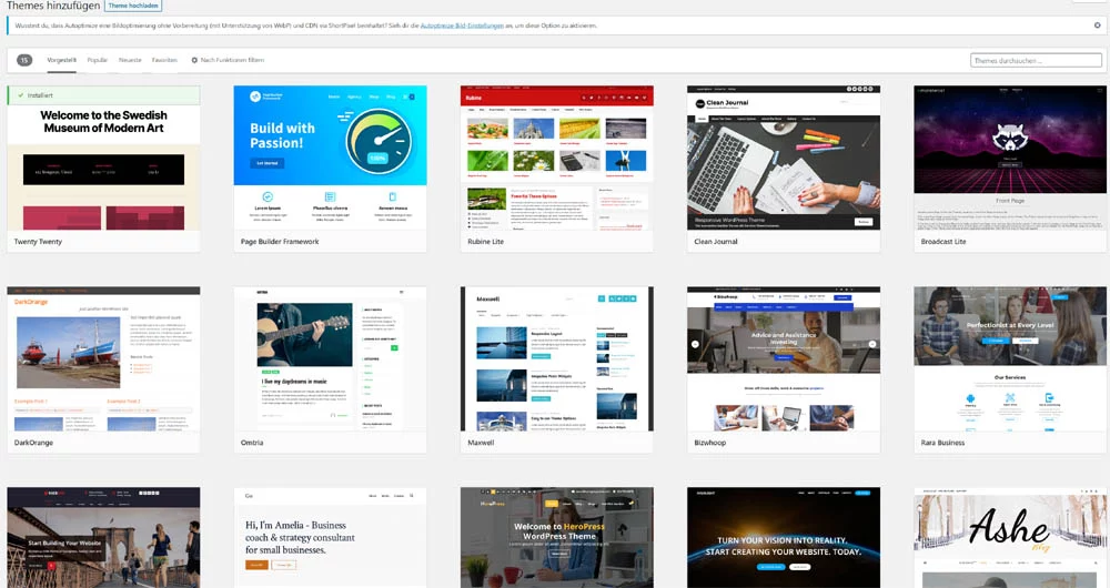 Übersicht kostenlose WordPress-Themes