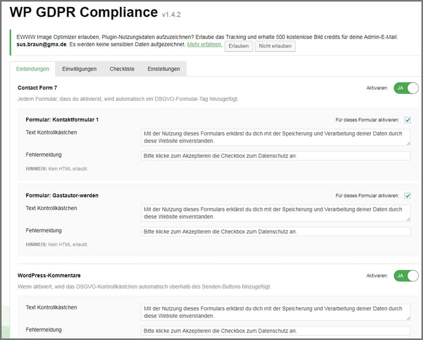 WP GDPR Compliance-Plugin