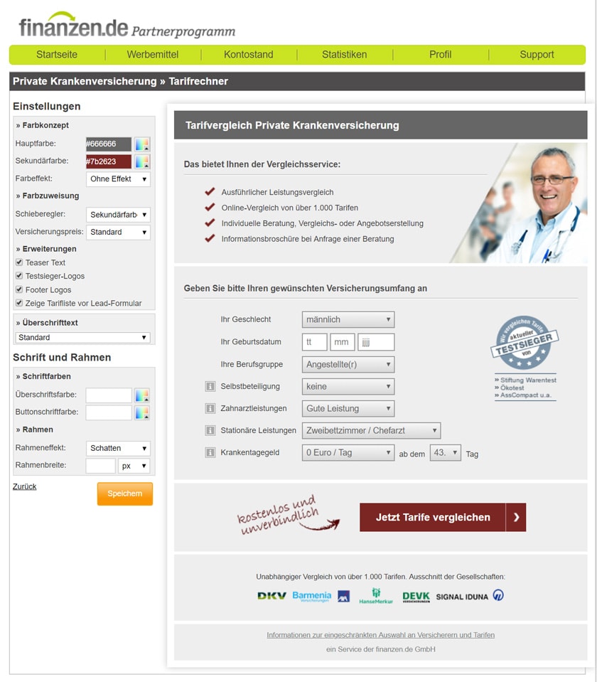 Werbemittel von finanzen.de