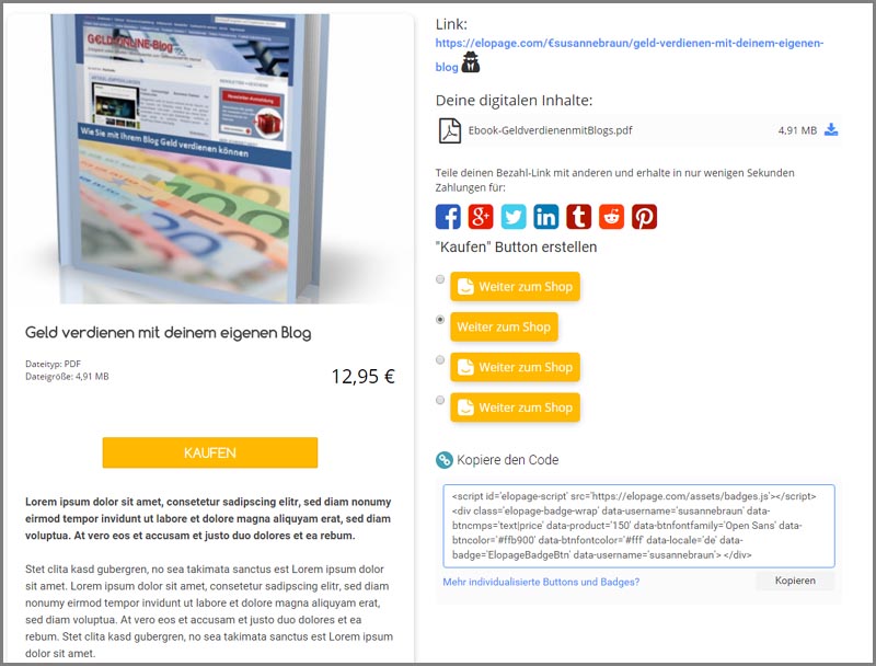 Geld verdienen mit dem Verkauf von digitalen Produkten: Vorstellung von elopage