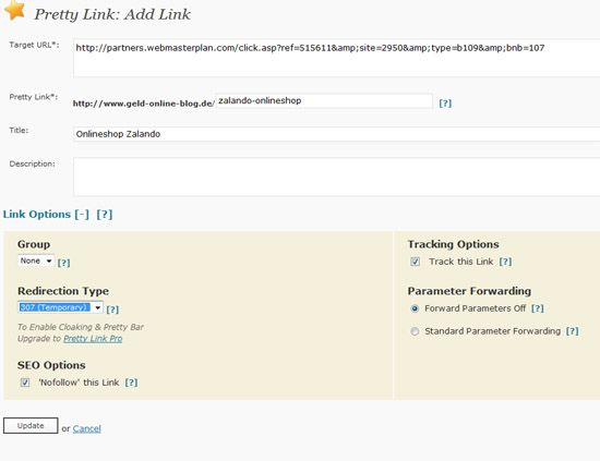 Einen Blog erstellen mit WordPress - Teil 10: Affiliate-Links mit Pretty Link anpassen